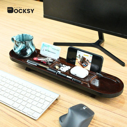 Docksy Under-Monitor Wooden Shelf Organizer