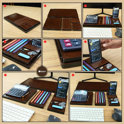 Premium 5-Piece Modular Desk Organizer Tray Set