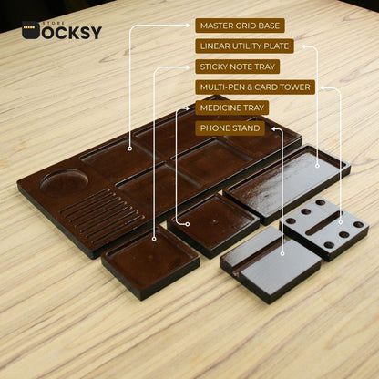 Premium 6-Piece Utility Desk Organizer Dock Set