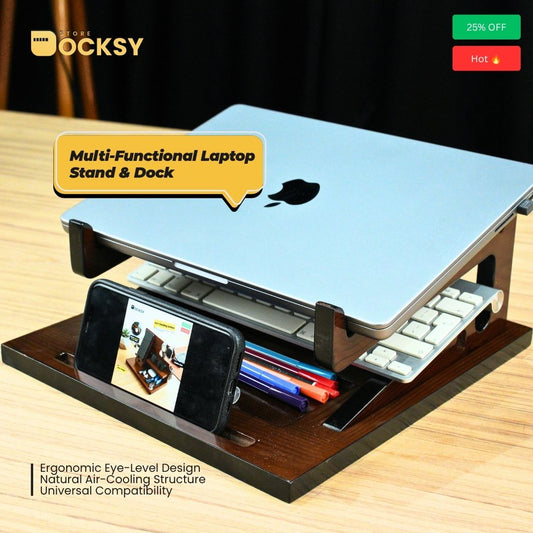 2-in-1 Multi-Functional Laptop Stand & Vertical Docking System