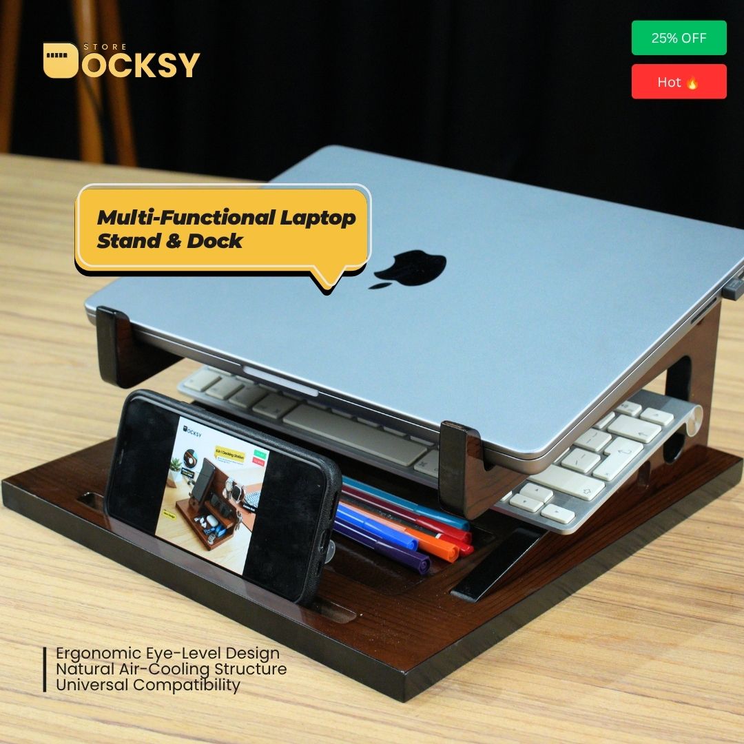 2-in-1 Multi-Functional Laptop Stand & Vertical Docking System
