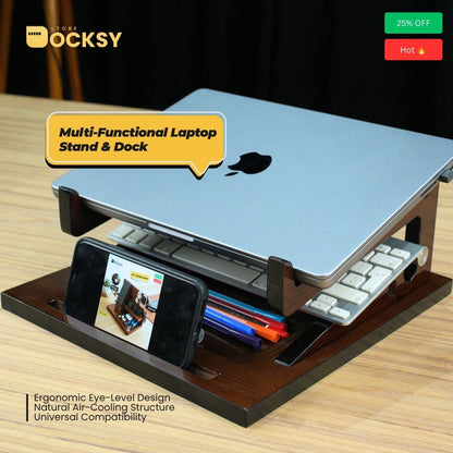 2-in-1 Multi-Functional Laptop Stand & Vertical Docking System