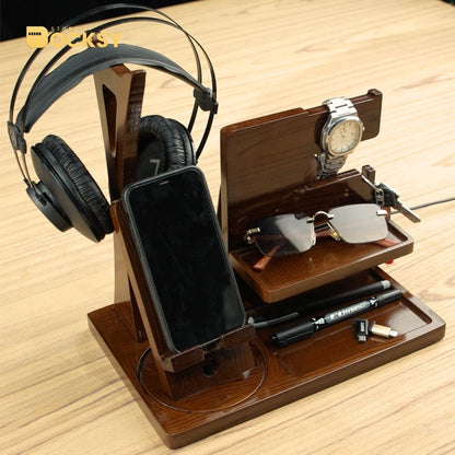 7-in-1 Docking Station With Dedicated Headphone Stand & Detachable Phone Holder