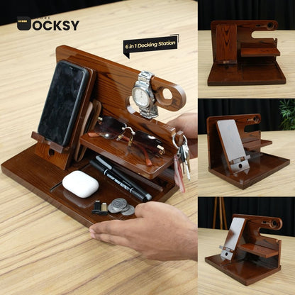 6-in-1 Docking Station with Dedicated Wireless Magnetic Charger Slot
