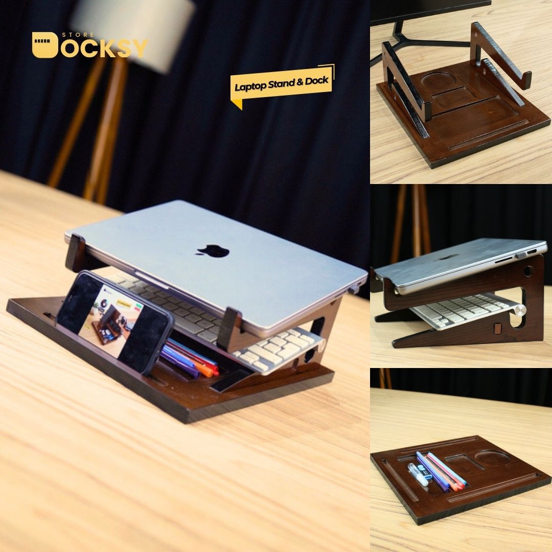 2-in-1 Multi-Functional Laptop Stand & Vertical Docking System