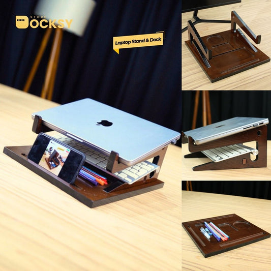 2-in-1 Multi-Functional Laptop Stand & Vertical Docking System