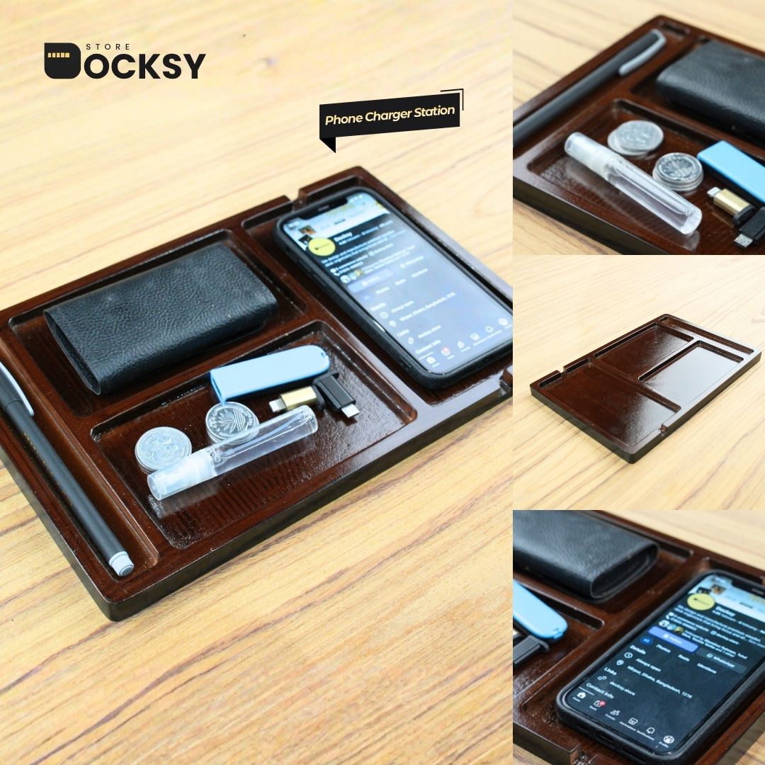 Minimalist Office Table Charging Station
