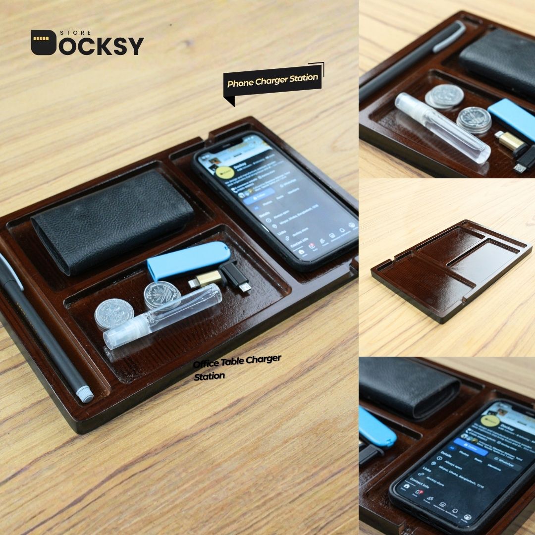 Minimalist Office Table Charging Station