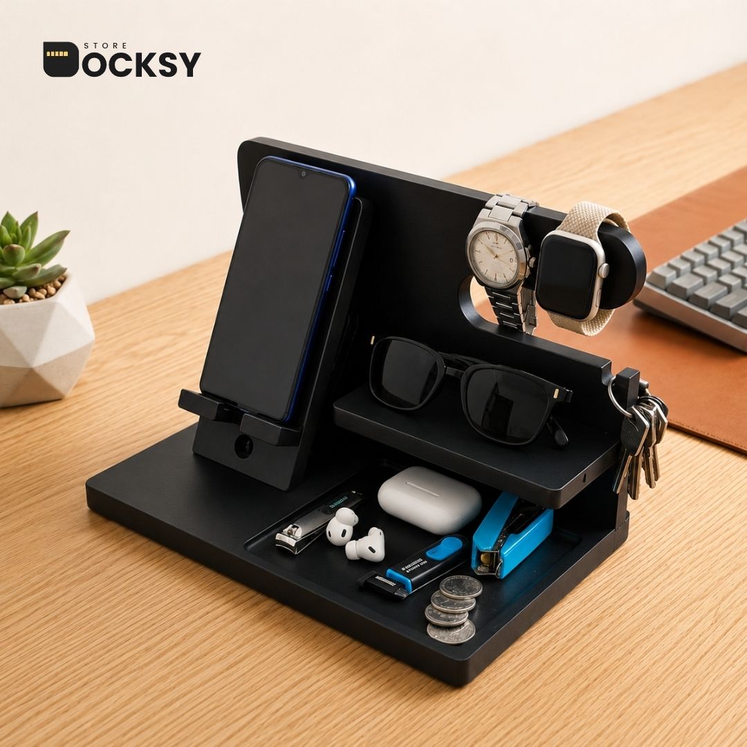 6-in-1 Docking Station with Dedicated Wireless Magnetic Charger Slot