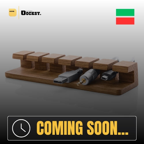 Docksy CableAnchor—Premium Wooden Cable & Charger Organizer