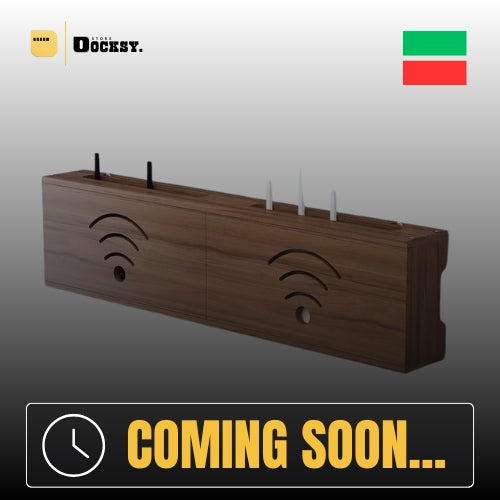 Docksy NetBox—Wooden WiFi Router Storage & Organizer