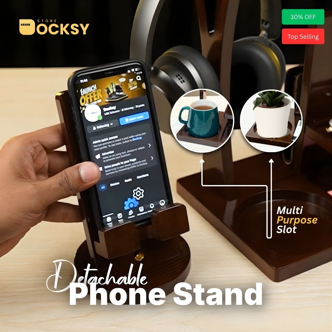 Premium Wooden Desk Docking Station (7-in-1 & 6-in-1)