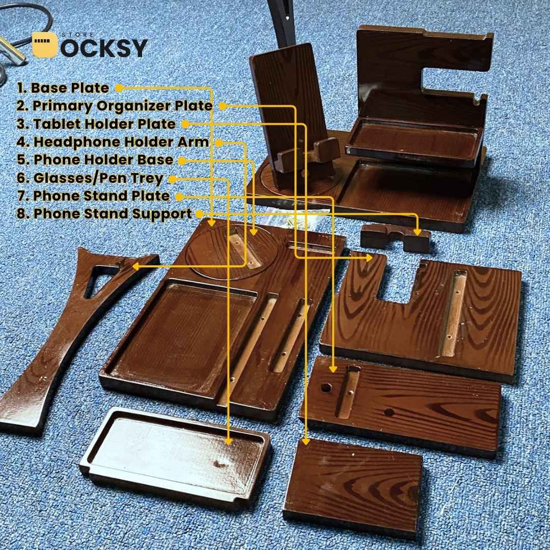 Premium Wooden Desk Docking Station (7-in-1 & 6-in-1)